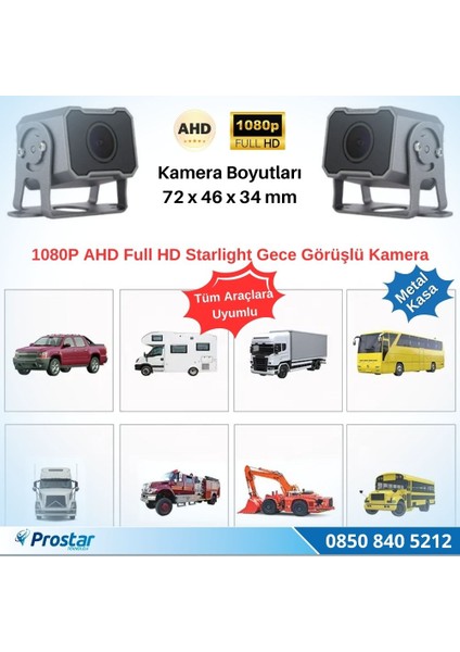 Ahd 1080P Full Hd 4pin Starlight Gece Görüşlü Geri