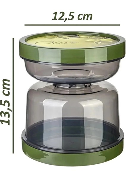 Kum Saati Zeytin ve Turşu Saklama Kabı Zeytinlik Turşuluk Kavanozu Şeffaf Süzgeçli