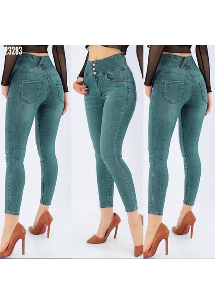 Yüksek Bel Likralı Jean Pantolon 90 cm fiyatları