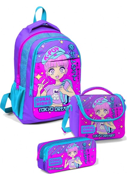 Ilkokul Çanta Takımı Lavanta K-Pop Kız Çocuk Okul Çantası Seti fiyatları