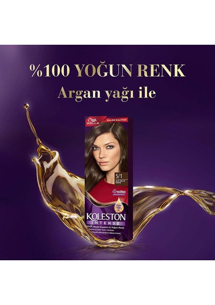 Çankaya Giyim Koleston Intense Saç Boyası 5/1 Ekstra Küllü Kahve - Salon Kalitesi