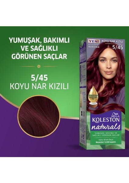 Naturals Saç Boyası Koyu Nar Kızılı 5/45 2x Paket