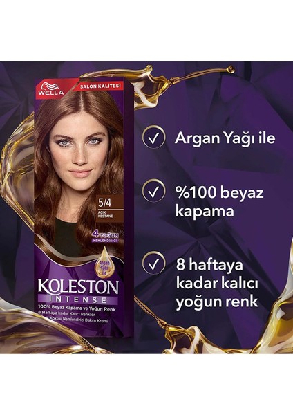 Çankaya Giyim Koleston Intense Saç Boyası 5/4 Açık Kestane - Salon Kalitesi