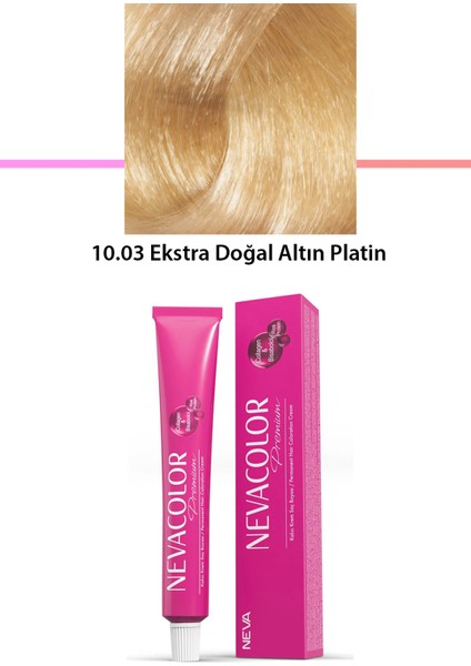 Premium 10.03 Ekstra Doğal Altın Platin - Kalıcı Krem Saç Boyası 50 G Tüp