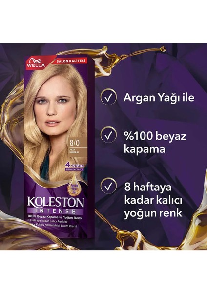 Koleston Intense Saç Boyası 8/0 Açık Kumral - Salon Kalitesi