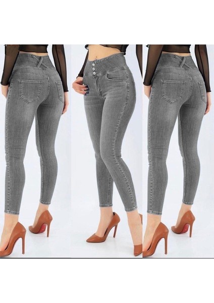 Yüksek Bel Likralı Jean Pantolon 90 cm modelleri