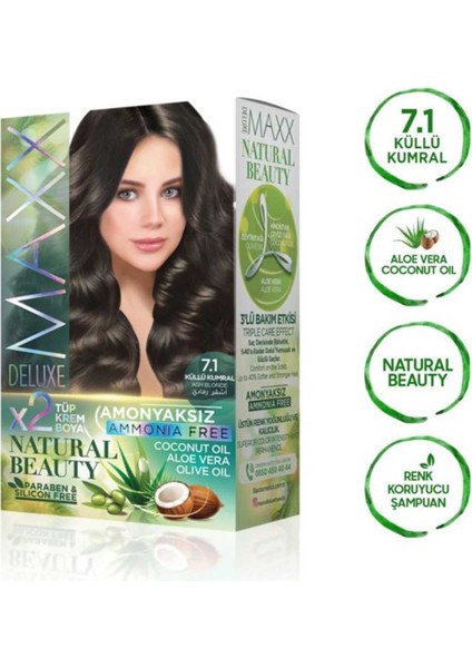 2 Paket Natural Beauty Amonyaksız Saç Boyası 7.1 Küllü Kumral