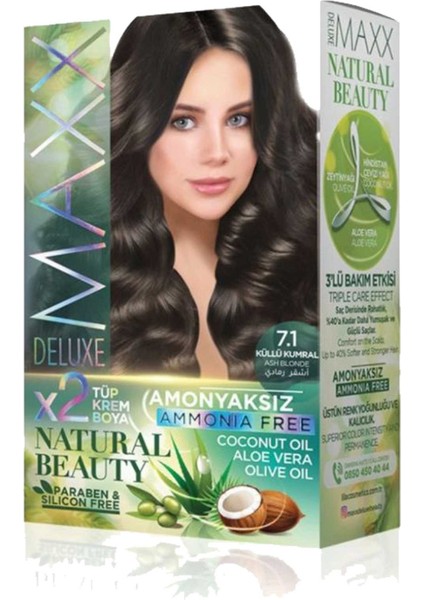 2 Paket Natural Beauty Amonyaksız Saç Boyası 7.1 Küllü Kumral