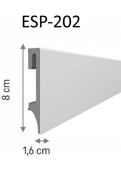 Espumo Suya Dayanıklı Süpürgelik 8 cm - 2,40 Metre - Açık Gri - ESP202