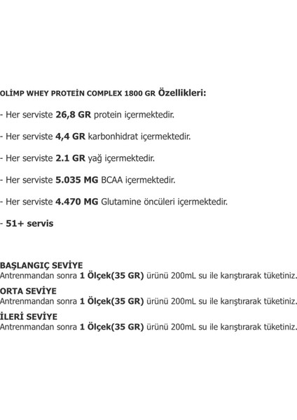 Whey Protein %100 Complex 1800 gr - Beyaz Çikolata
