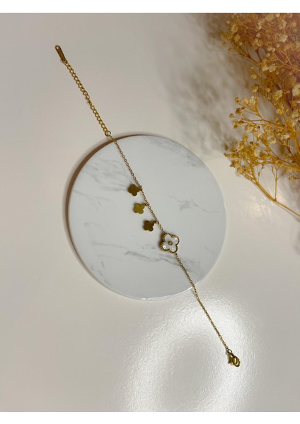 Çelik Marka Model Sedefli Bileklik Gold