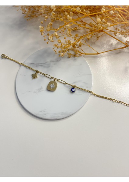 Çelik Kuzey Yıldızı Bileklik Gold fiyatları