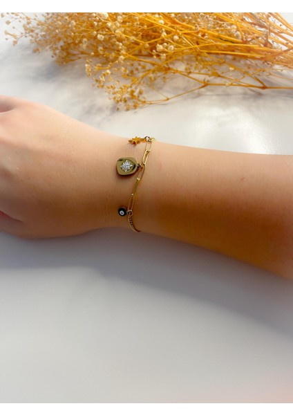 Çelik Kuzey Yıldızı Bileklik Gold modelleri