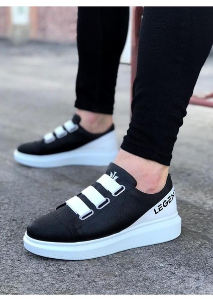 Wagoon WG029 Siyah Beyaz Kalın Taban Casual Erkek Ayakkabı fiyatları