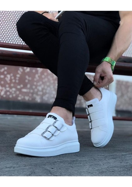 Wagoon WG050 Beyaz Tokalı Kalın Taban Erkek Ayakkabı fiyatları
