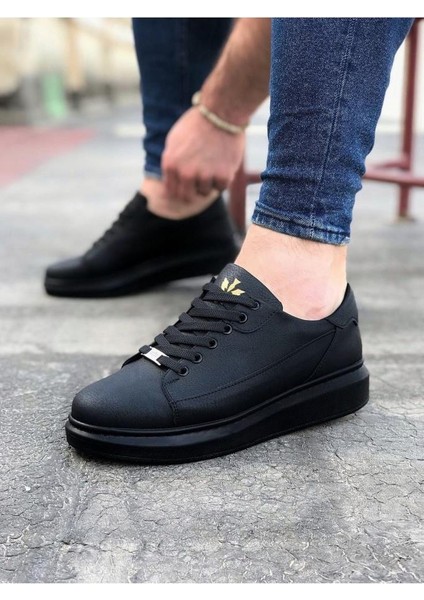 Wagoon WG028 Kömür Bağcıklı Kalın Taban Casual Erkek Ayakkabı