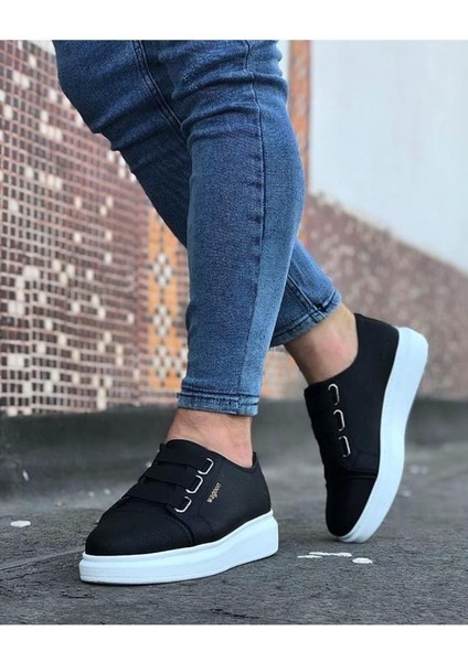 Wagoon WG026 Siyah Kalın Taban Casual Erkek Ayakkabı