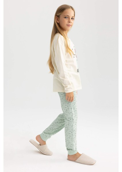Kız Çocuk Baskılı Uzun Kolu Pijama Takımı A7592A823AU