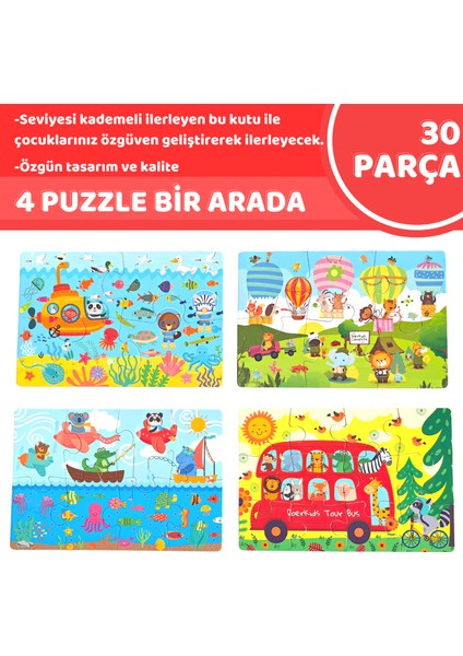 Level Up | Kademeli Taşıtlar Puzzle | 30 Parça 2+ Yaş fiyatları