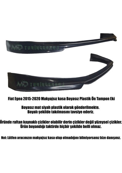 Fiat Egea 2015-2020 Boyasız Plastik Ön Tampon Eki