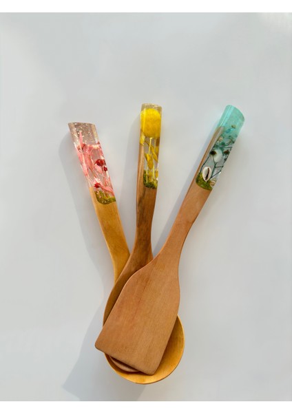 Summer Series 3 Adet El Yapımı Bambu Mutfak Seti Kaşık, Kepçe, Spatula fiyatları