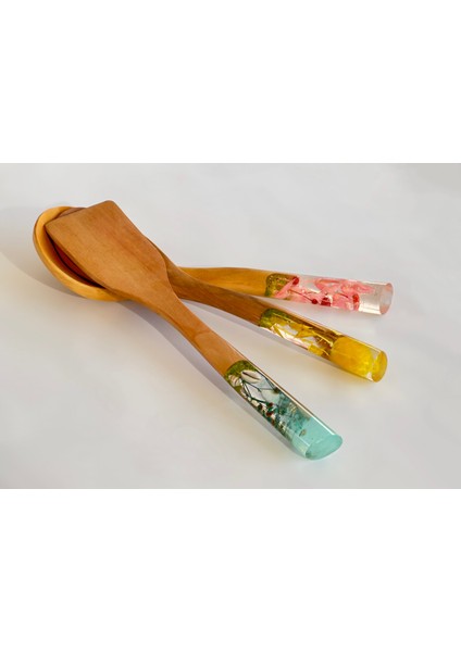 Summer Series 3 Adet El Yapımı Bambu Mutfak Seti Kaşık, Kepçe, Spatula indirimleri