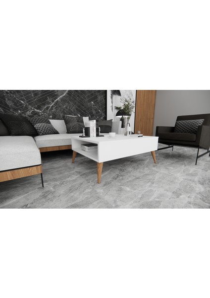 Orta Sehpa Masa Salon Sehpası Lüx Model 90X50X33 Beyaz modelleri