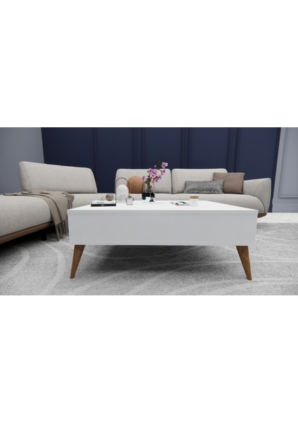 Orta Sehpa Masa Salon Sehpası Lüx Model 90X50X33 Beyaz fırsatları