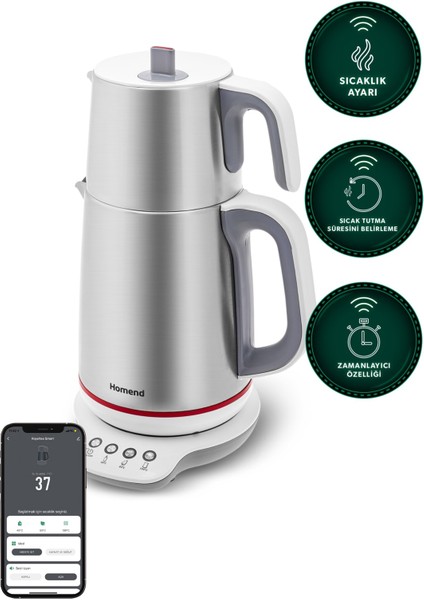 Royaltea Smart 1790H Inox Konuşan Çay Makinesi (Wi-Fi)