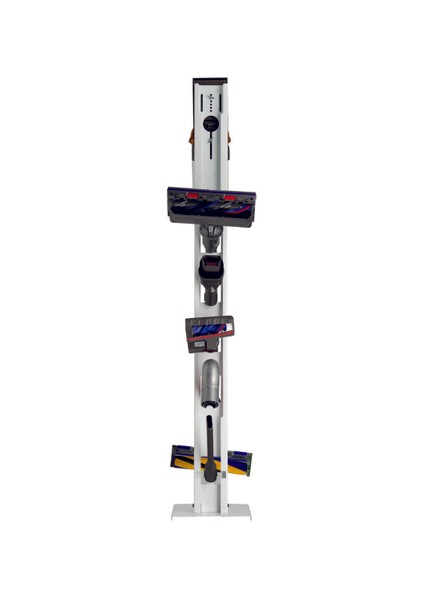 Dyson Uyumlu Şarjlı Süpürge Standı Beyaz Renk Kare Taban