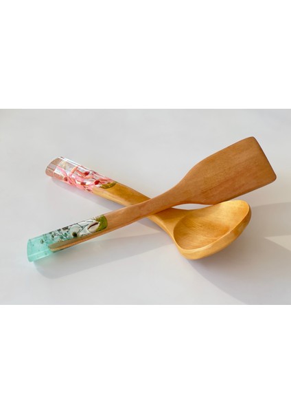 Summer Series 4 Adet El Yapımı Bambu Kaşık Seti 2 Kaşık, Kepçe, Spatula fırsatları