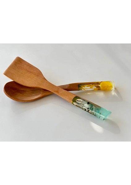 Summer Series 4 Adet El Yapımı Bambu Kaşık Seti 2 Kaşık, Kepçe, Spatula indirimleri