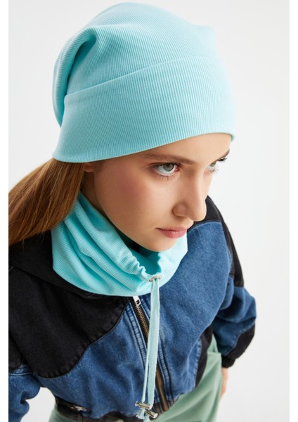 Aqua 3'ü Bir Arada Balıkçı Style Bere +İpli Bere + Boyunluk Hafif Pamuklu Kışlık Set fırsatları