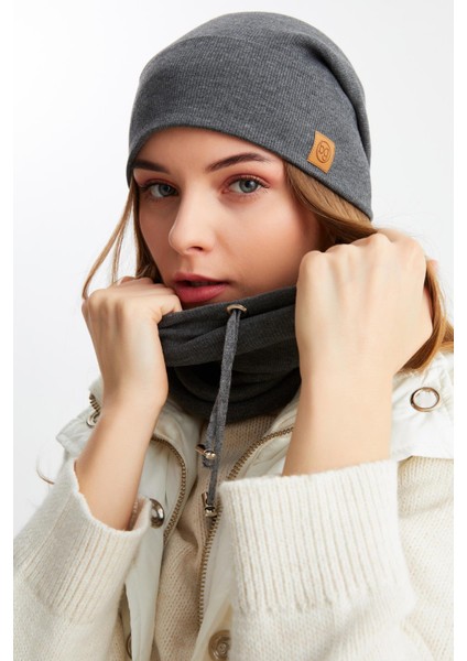 Füme 3'ü Bir Arada Balıkçı Style Bere +İpli Bere + Boyunluk Hafif Pamuklu Kışlık Set modelleri