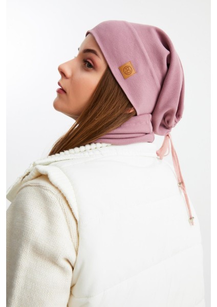 Gül Kurusu Kadın Pamuklu Kaşkorse Terletmez Ultra Hafif ve Yumuşak Bere Boyunluk Takım modelleri