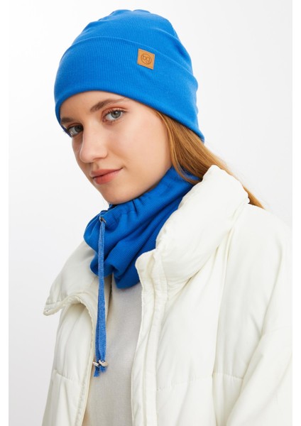 Mavi 3'ü Bir Arada Balıkçı Style Bere +İpli Bere + Boyunluk Hafif Pamuklu Kışlık Set fırsatları