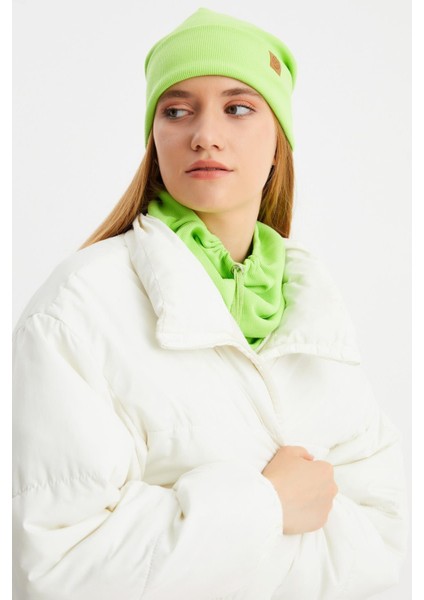 Fıstık Yeşili Kadın Balıkçı Style Pamuklu Kaşkorse Terletmez Ultra Hafif Yumuşak Bere Boyunluk Takım indirimleri