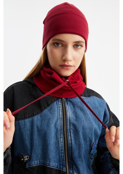 Bordo 3'ü Bir Arada Balıkçı Style Bere +İpli Bere + Boyunluk Hafif Pamuklu Kışlık Set fiyatları