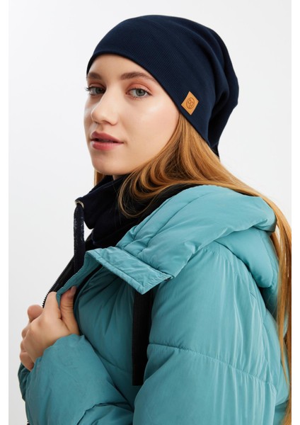 Lacivert 3'ü Bir Arada Balıkçı Style Bere +İpli Bere + Boyunluk Hafif Pamuklu Kışlık Set indirimleri