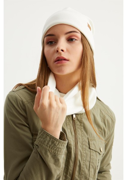 Beyaz 3'ü Bir Arada Balıkçı Style Bere +İpli Bere + Boyunluk Hafif Pamuklu Kışlık Set indirimleri