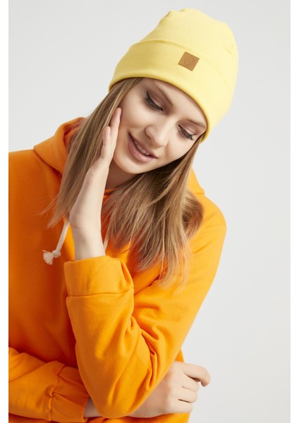 Kadın Genç Kız Trend Sarı Şapka Bere Spor Rahat Pamuklu El Yapımı Kalitesi