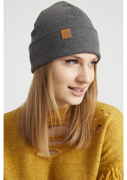 Kadın Genç Kız Füme Şapka Bere Spor Rahat Pamuklu El Yapımı