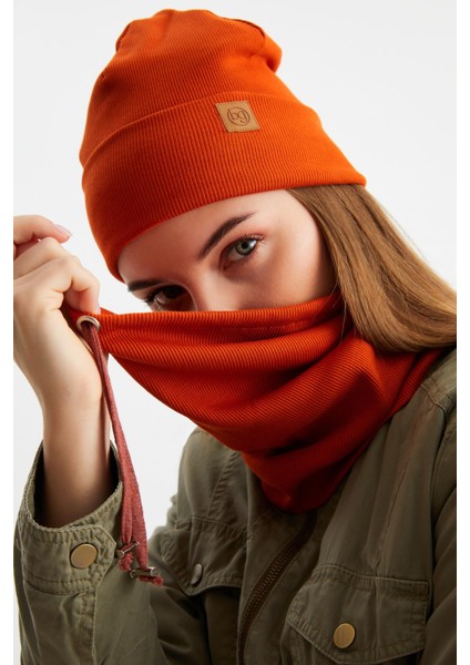 Kiremit Kadın Balıkçı Style Pamuklu Kaşkorse Terletmez Ultra Hafif Yumuşak Bere Boyunluk Takım fiyatları