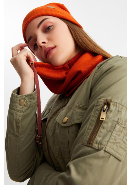 Kiremit Kadın Balıkçı Style Pamuklu Kaşkorse Terletmez Ultra Hafif Yumuşak Bere Boyunluk Takım fırsatları