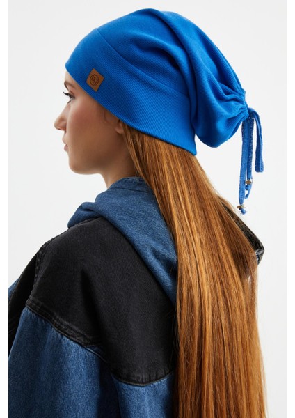 Mavi Kadın Pamuklu Kaşkorse Terletmez Ultra Hafif ve Yumuşak Bere Boyunluk Takım indirimleri