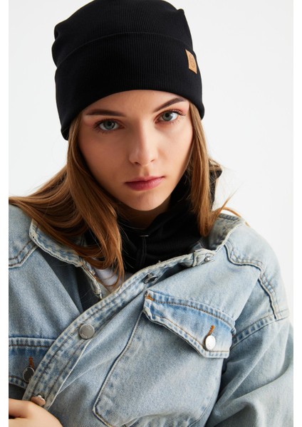 Siyah Kadın Balıkçı Style Pamuklu Kaşkorse Terletmez Ultra Hafif Yumuşak Bere Boyunluk Takım modelleri