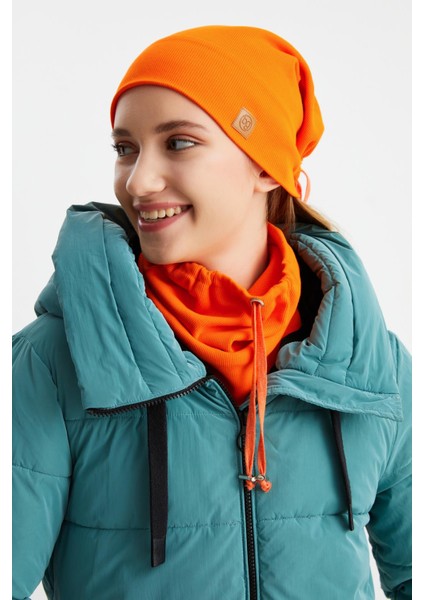 Turuncu Kadın Pamuklu Kaşkorse Terletmez Ultra Hafif ve Yumuşak Bere Boyunluk Takım fiyatları