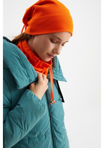 Turuncu Kadın Pamuklu Kaşkorse Terletmez Ultra Hafif ve Yumuşak Bere Boyunluk Takım modelleri