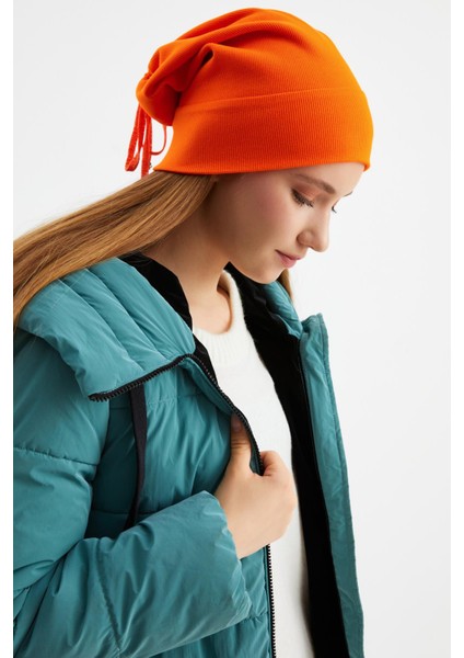 Turuncu Kadın Pamuklu Kaşkorse Terletmez Ultra Hafif ve Yumuşak Bere Boyunluk Takım indirimleri