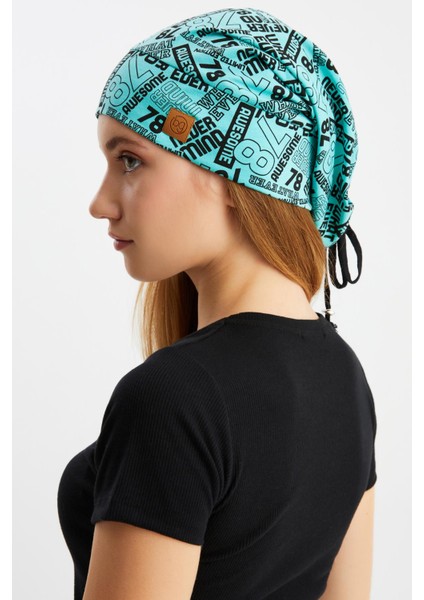 Kadın Turquaz Desenli 4 Mevsim Pamuklu Esnek Ultra Yumuşak Hafif Terletmez İp Penye Şapka modelleri